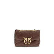 PINKO Brunt Kalvskinn Love Baby Axelväska