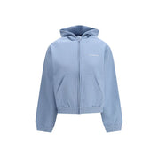 Balenciaga Light Blue Cotton Fleece Zip-up Hoodie