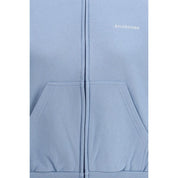 Balenciaga Light Blue Cotton Fleece Zip-up Hoodie
