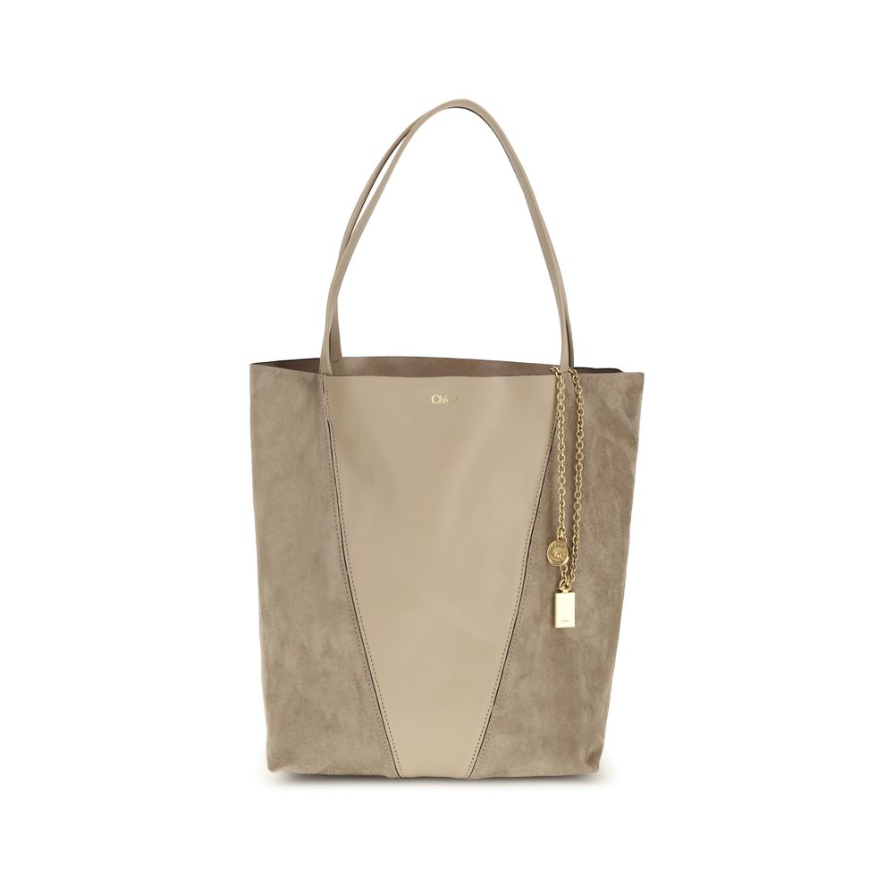 Chloé Beige Spin Leather Shoulder Bag