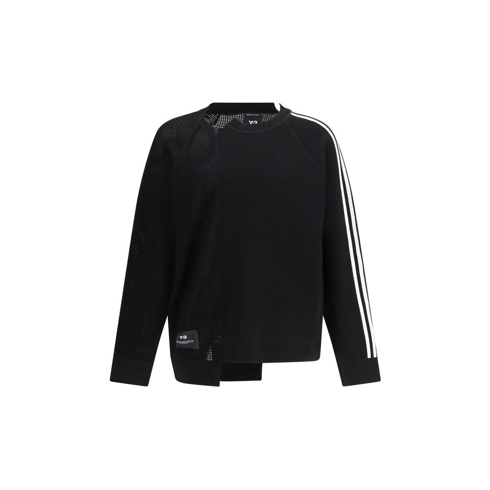 Y-3 Black Viscose Logo Knit Sweatshirt