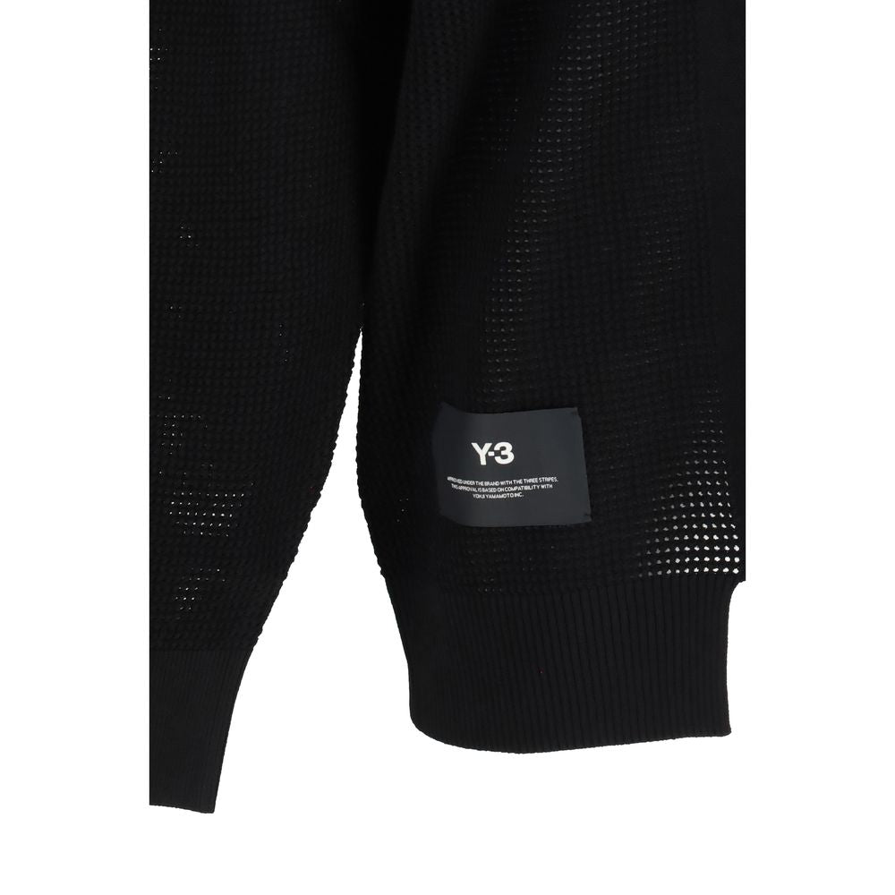Y-3 Black Viscose Logo Knit Sweatshirt