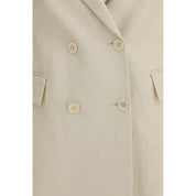 Cream Ribbed Cotton Blazer - PAROSH