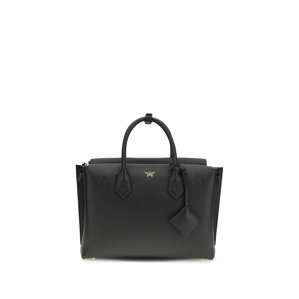 MCM Black Calf Leather Shoulder Bag
