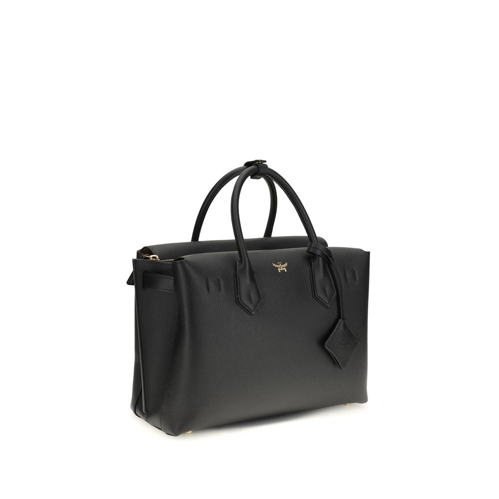 MCM Black Calf Leather Shoulder Bag
