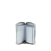 PINKO Ljusblå plånbok i kalvskinn med Love Birds-plakett