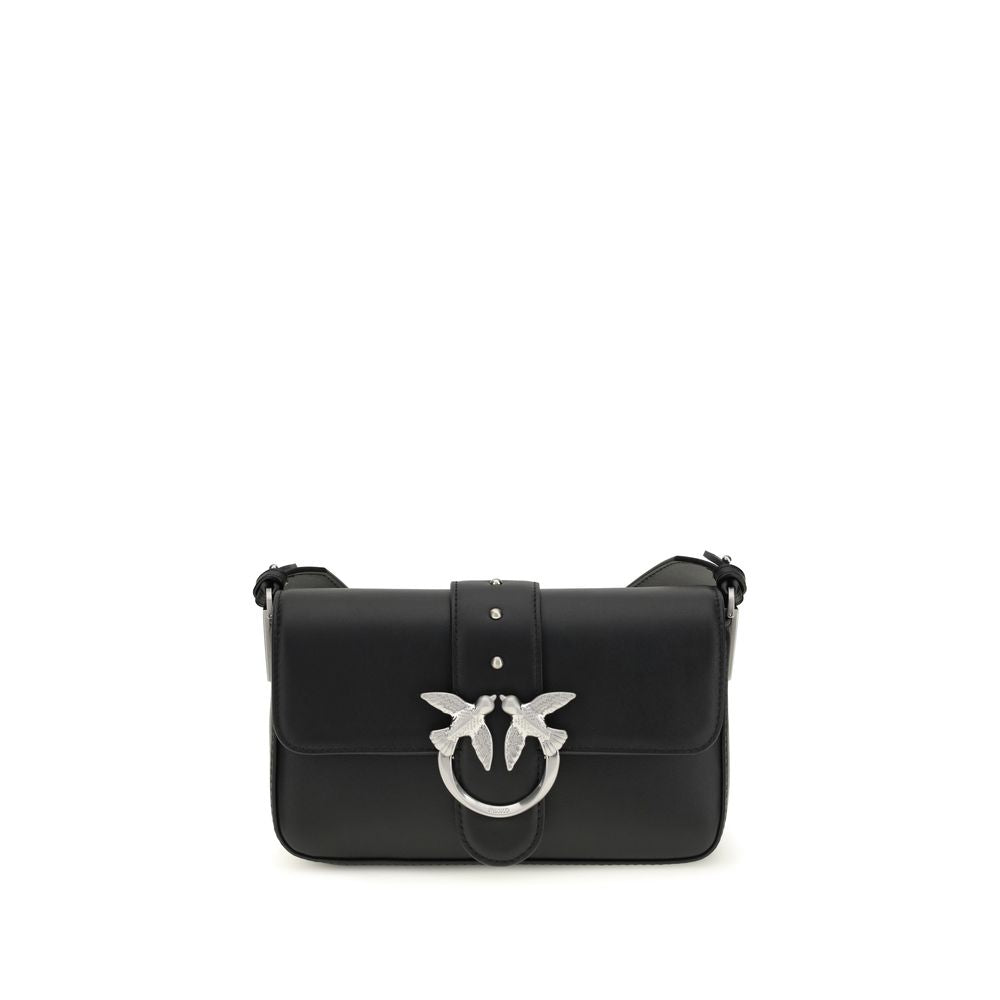 PINKO Black Calf Leather Shoulder Bag