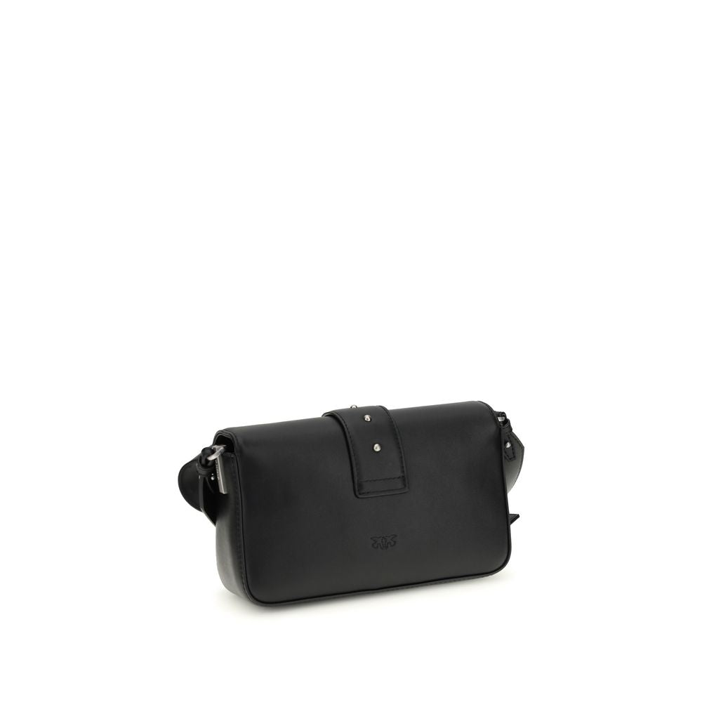 PINKO Black Calf Leather Shoulder Bag