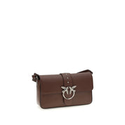 PINKO Brown Leather Love One Shoulder Bag