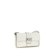 Pinko White Calf Leather Love One Shoulder Bag