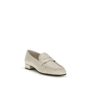 Prada Beige Calf Leather Slip-On Loafers