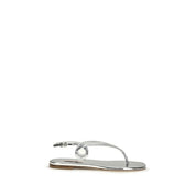 Casadei Silver Calf Leather Sandals