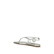 Casadei Silver Calf Leather Sandals
