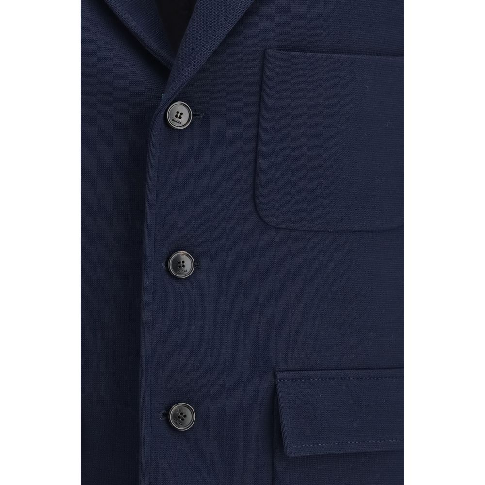 Gucci Blue Cotton Jersey Jacket