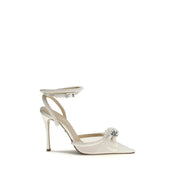 MACH & MACH White Silk Satin High Heel Pumps