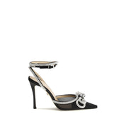 MACH & MACH Black Silk Satin High Heel Pumps