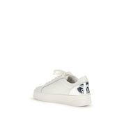 PINKO White Calf Leather Low Top Sneakers