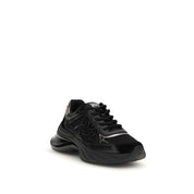 PINKO Black Calf Leather Chunky Sneakers