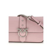 PINKO Multicolor Calf Leather Shoulder Bag with Love Birds Logo