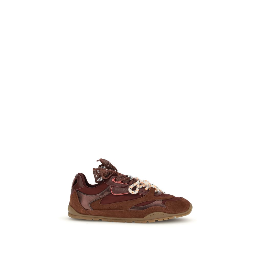 Pinko Bordeaux Calf Leather Chunky Sneakers