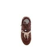 Pinko Bordeaux Calf Leather Chunky Sneakers