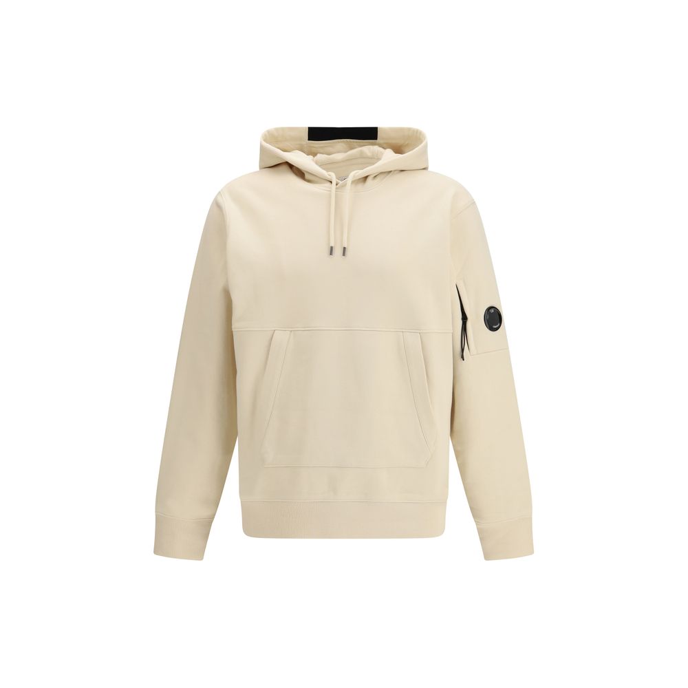 CP Company Beige Diagonal Upphöjd Fleecehuvtröja