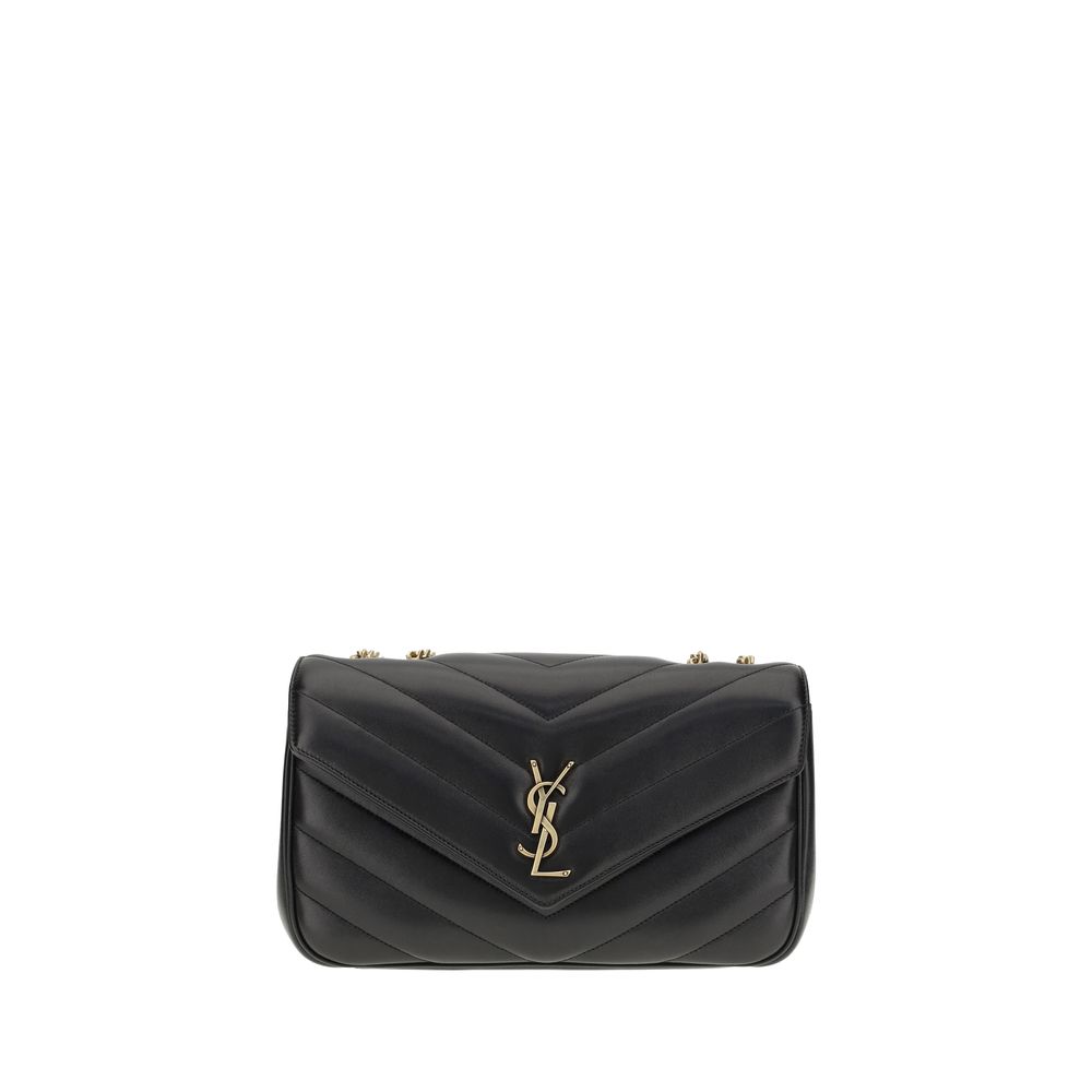 Saint Laurent Black Quilted LouLou Calf Leather Shoulder Bag