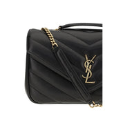 Saint Laurent Black Quilted LouLou Calf Leather Shoulder Bag