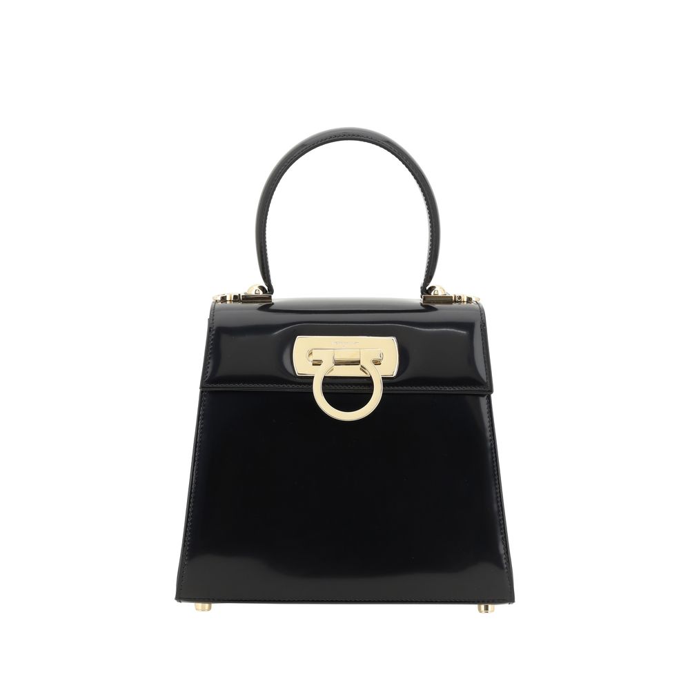 Ferragamo Black Calf Leather Handbag