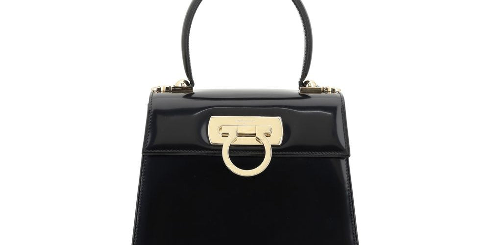 Ferragamo Black Calf Leather Handbag