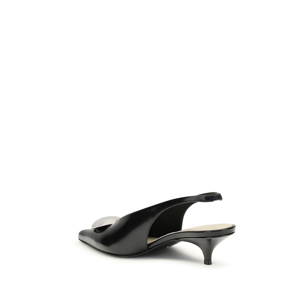 Proenza Schouler Black Calf Leather High Heel Pumps