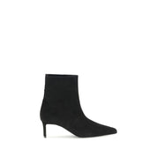 Khaite Black Calf Leather Ankle Boots