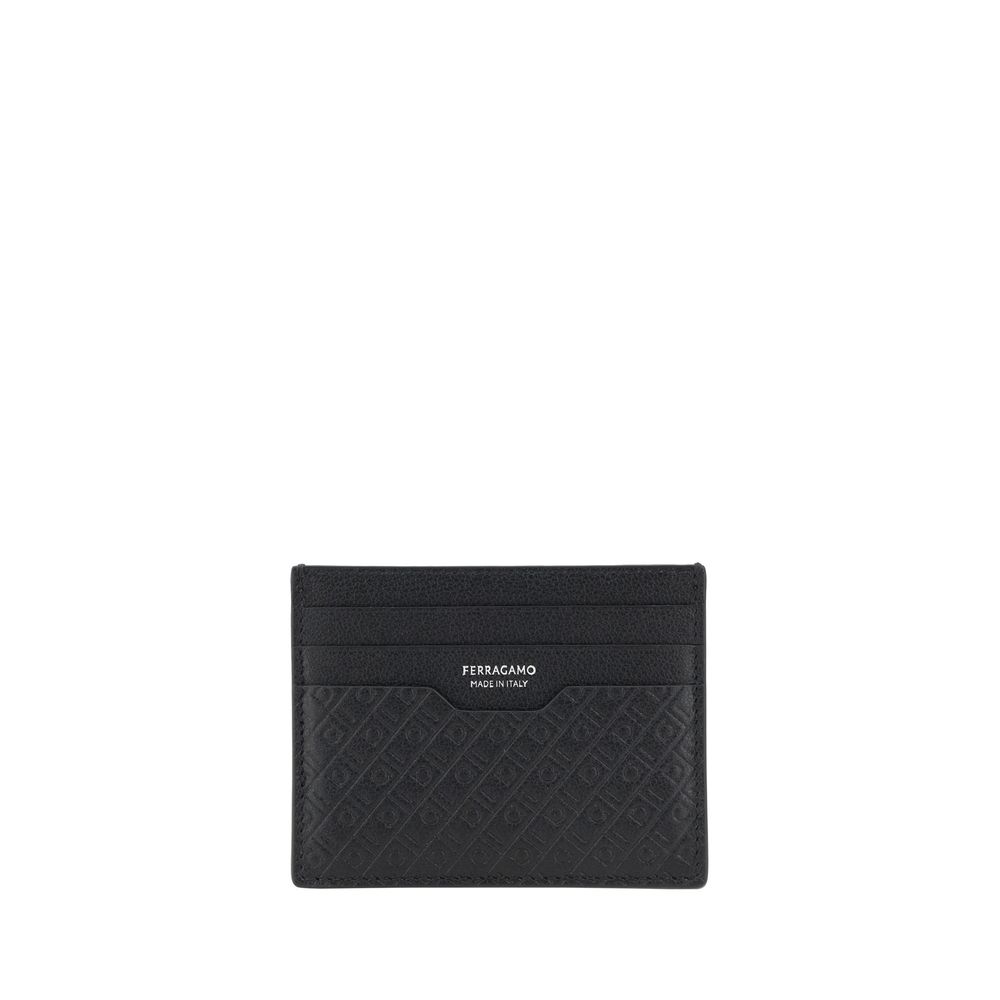 Ferragamo Black Calf Leather Card Holder
