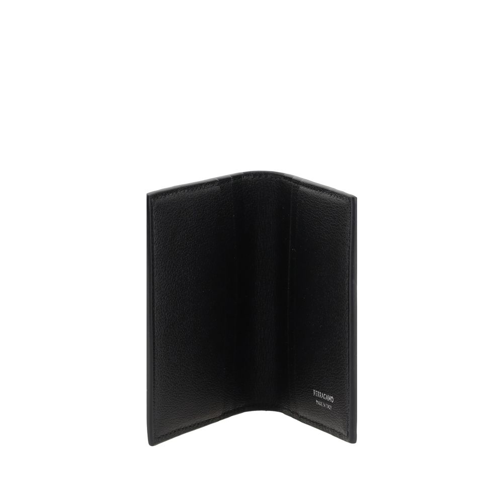 Ferragamo Black Calf Leather Card Holder