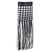 Versace Black and White Leather and Textile Shoulder Bag