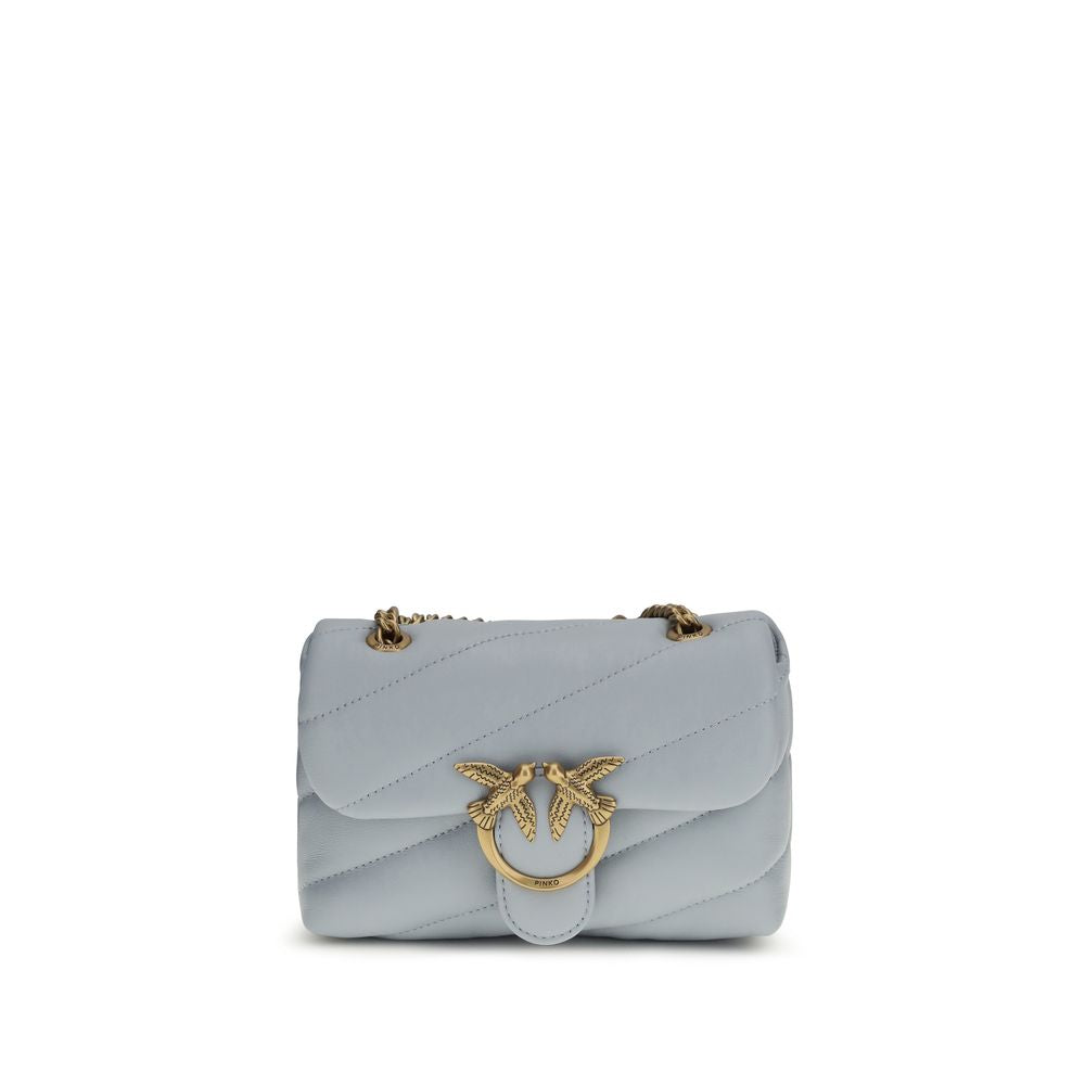 PINKO Blue Calf Leather Shoulder Bag