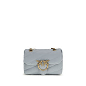 PINKO Blue Calf Leather Shoulder Bag