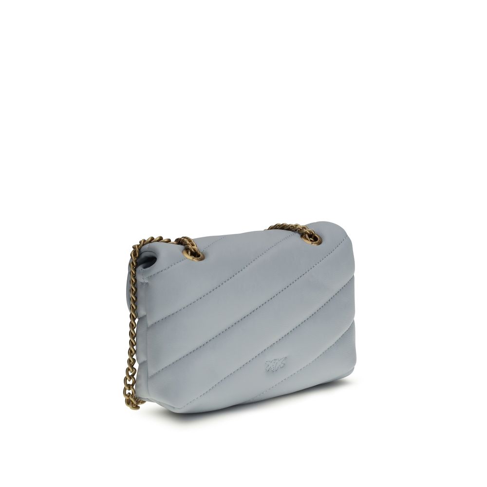 PINKO Blue Calf Leather Shoulder Bag