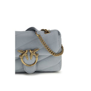 PINKO Blue Calf Leather Shoulder Bag
