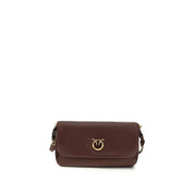 PINKO Brown Calf Leather Shoulder Bag