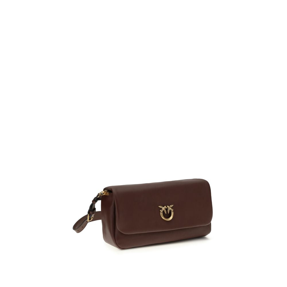 PINKO Brown Calf Leather Shoulder Bag