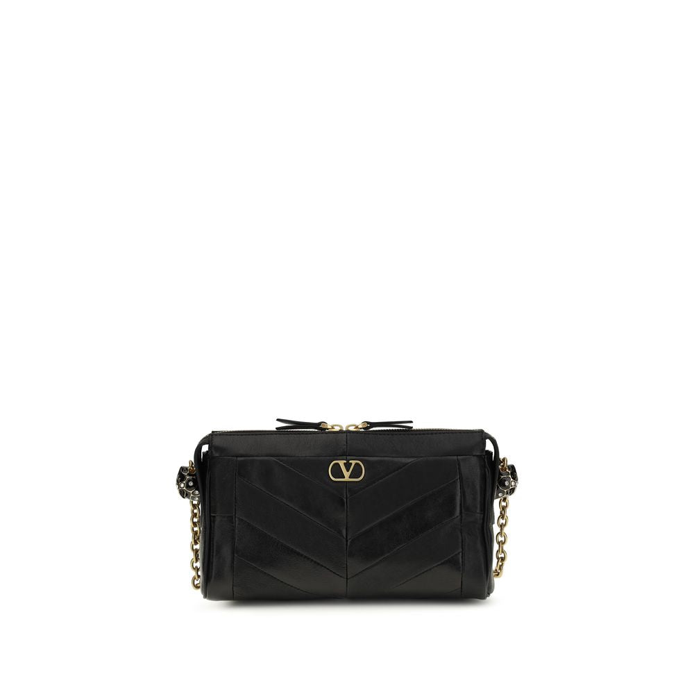 Valentino Garavani Black Calf Leather Shoulder Bag