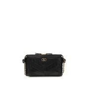 Valentino Garavani Black Calf Leather Shoulder Bag