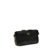 Valentino Garavani Black Calf Leather Shoulder Bag