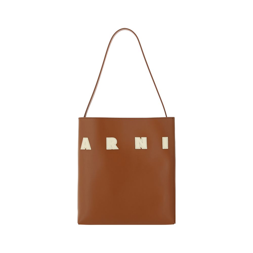 Marni Brown Calf Leather Shoulder Bag