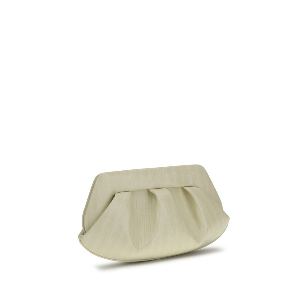 THEMOIRè White Vegan Leather Baguette Clutch Bag