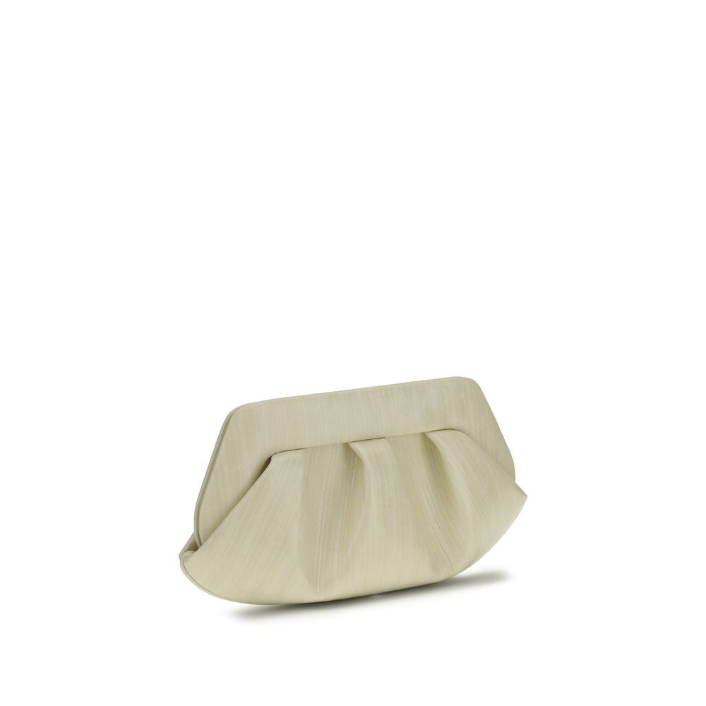 THEMOIRè White Vegan Leather Baguette Clutch Bag