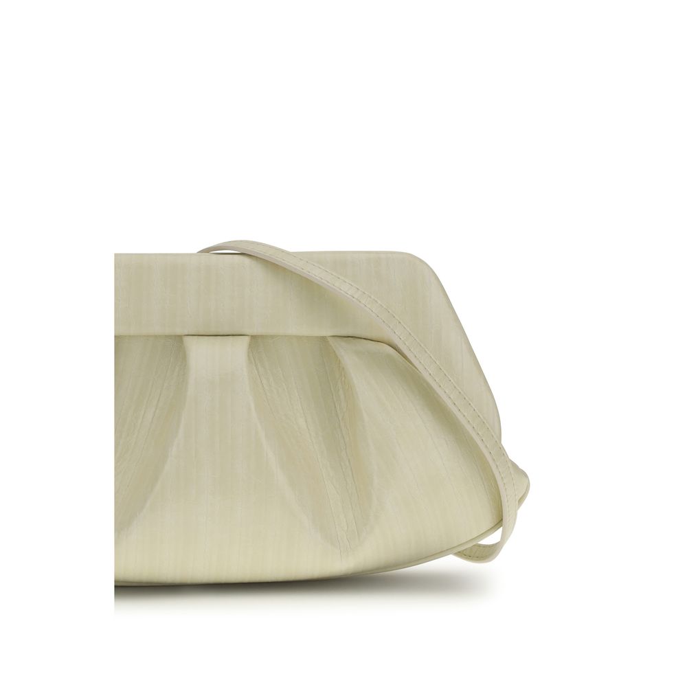 THEMOIRè White Vegan Leather Baguette Clutch Bag