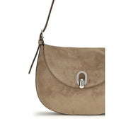 Savette Beige Calf Leather Shoulder Bag