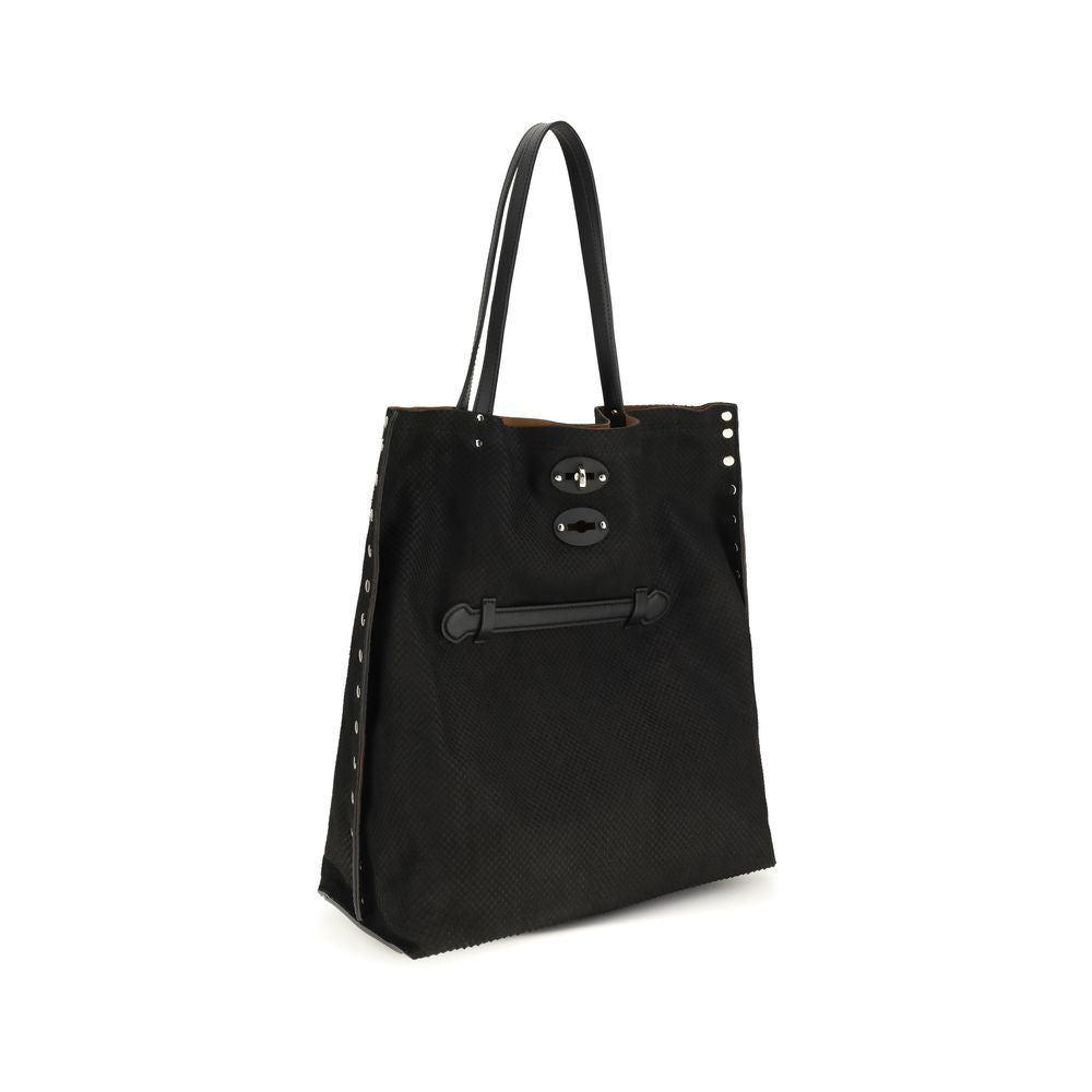 Zanellato Black Calf Leather Tote Bag